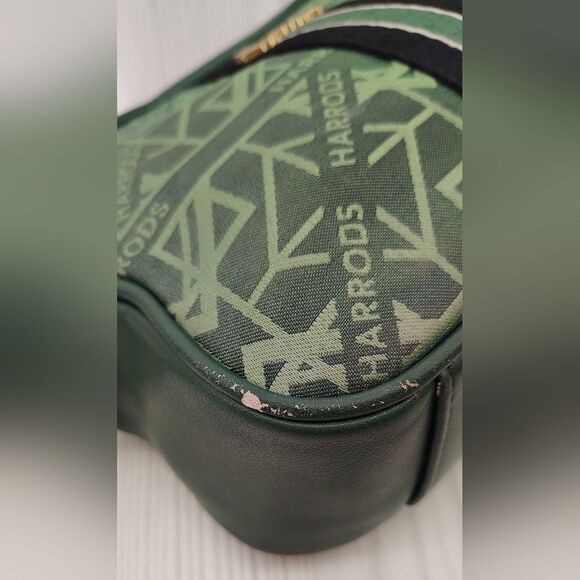Harrods London Forest Green Logo Makeup Bag Cosmetic Case - Picture 12 of 16